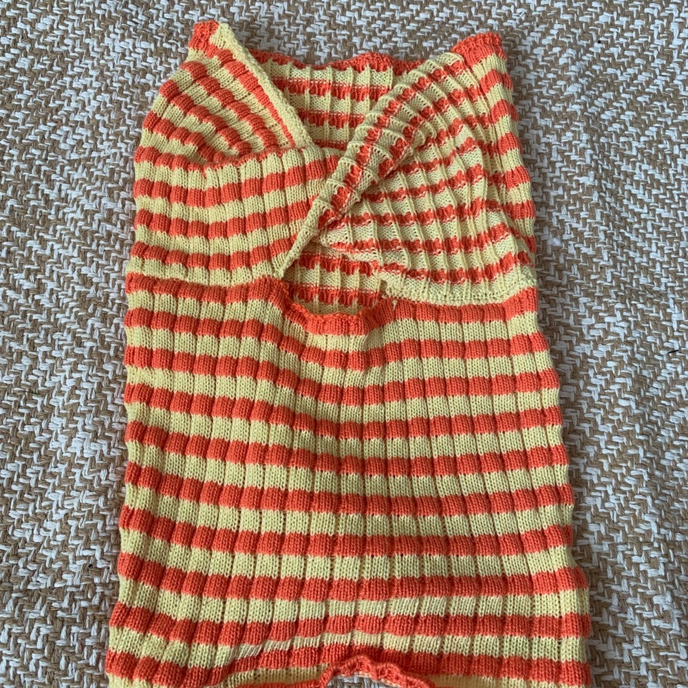 Micas striped crossed tube top